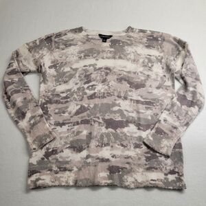 Rock & Republic Sweater Womens Size Small Long‎ Sleeve Knit Pullover Camo Gray